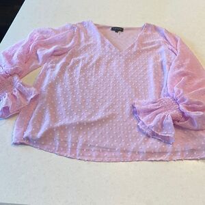 1. state women’s small top super cute flared sleeves nice brand pink lavender.